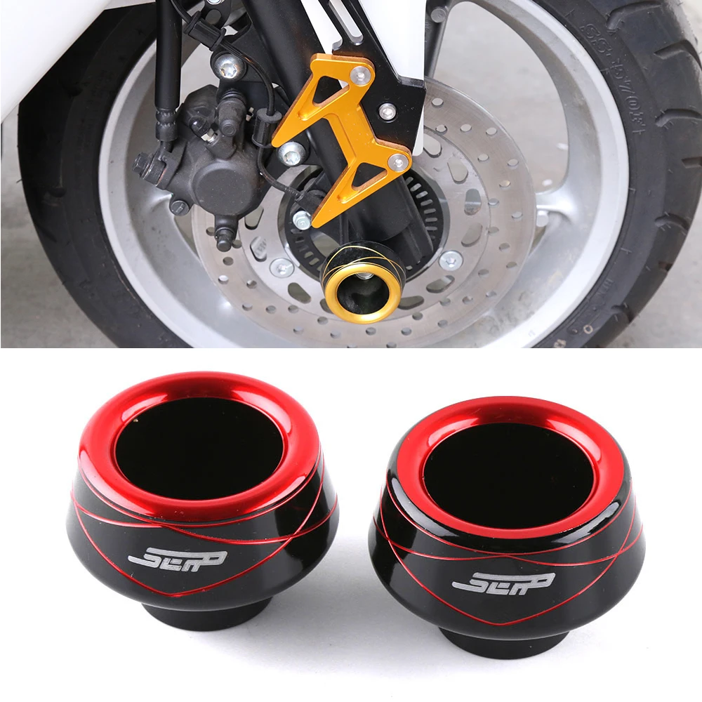 Baratos Universal de la motocicleta de la VESPA cayendo de la horquilla delantera marco de la rueda accidente Slider cayendo protección