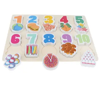 

Wooden Number Blocks 3D Puzzle Matching Game Montessori Early Learning Educational Toys Birthday Gift for Children Toddler Kids