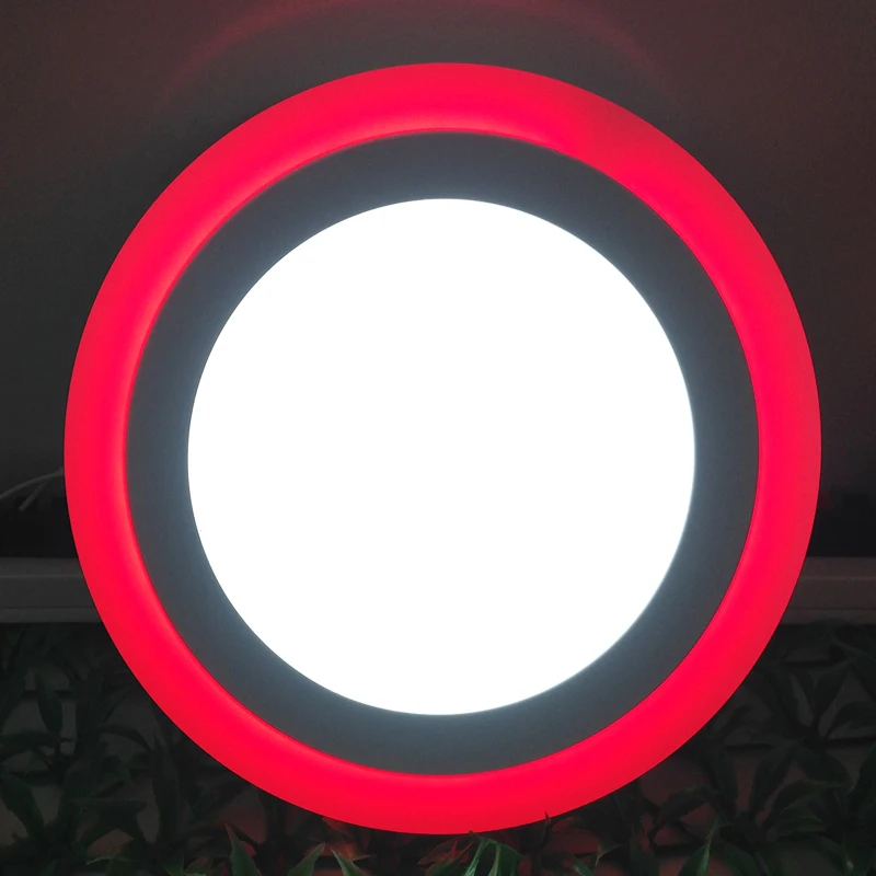

Round and square Red+white double color Led Panel Light 6w/9w/16w/24W AC85-265V Embedded holiday decorating lamp Downlight