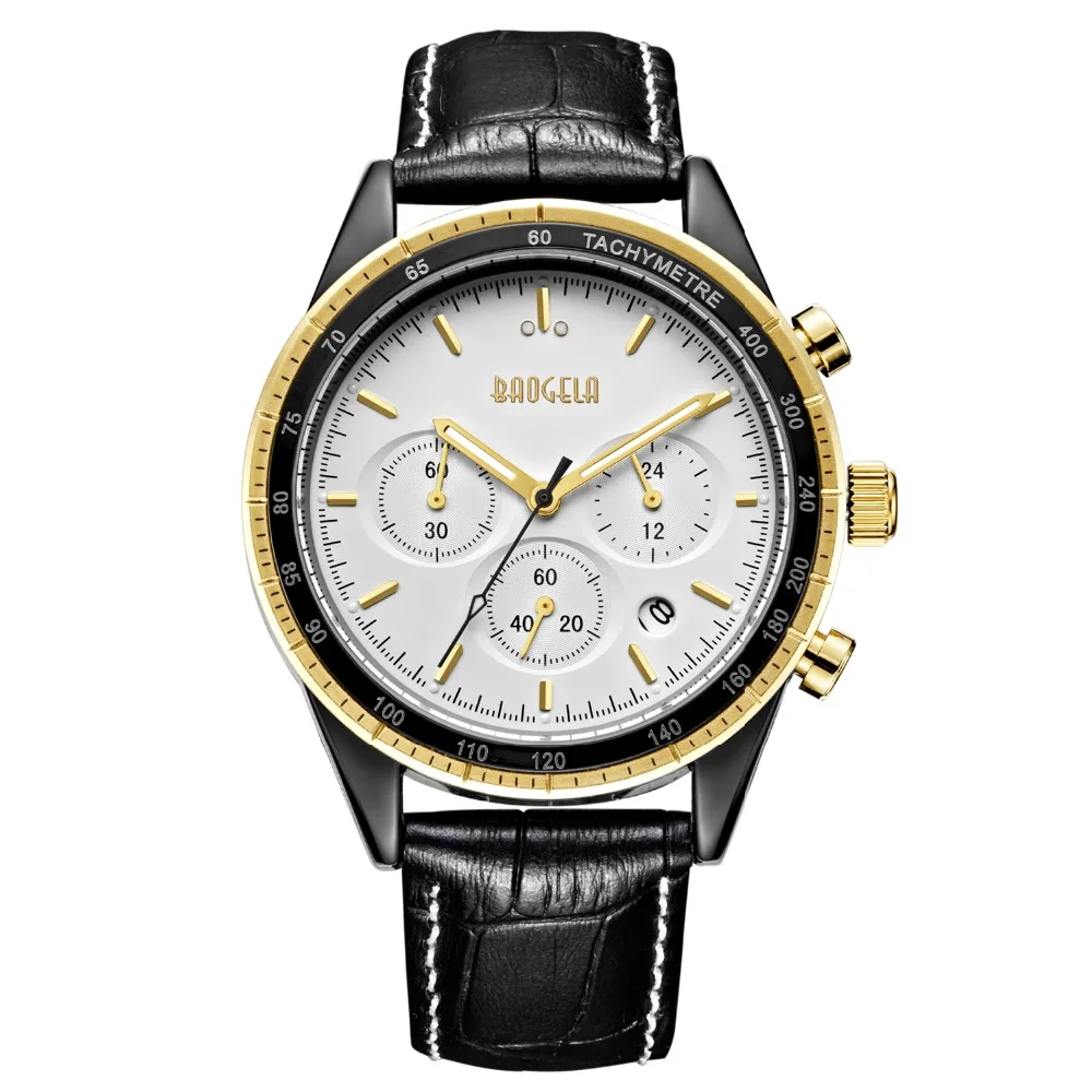 

Baogela New Top Luxury Watch Brand Men's Watches Band Quartz Wristwatch Fashion Casual Watches Masculino Black Chronograp