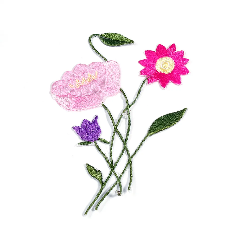 

DoreenBeads 11.5x7.6cm Colorful Flowers Embroidered Patches Handmade Iron On Patches Stickers for Women Garment Bags DIY Crafts