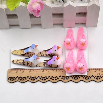 

4pcs Foam Cute Bird Handmake Artificial Flower Head Wedding Decoration DIY Wreath Gift Box Scrapbooking Craft Fake Flower