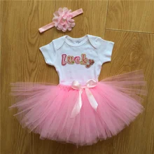 Qyflyxue маленьких юбка-одуванчик, юбка-трапеция, ручной Детские Lucky буквы юбка