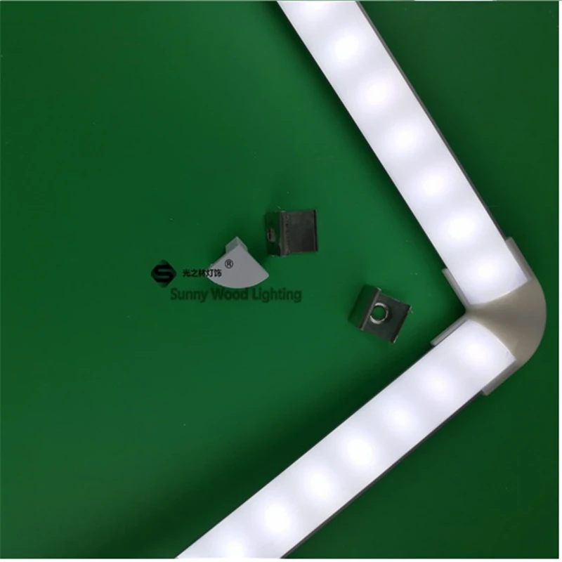 

2pcs/lot 12VDC 45degree corner profile with 5630 strip ,7W cabinet rigid strip for showcase ,mirror ,kitchen ,window ,cupboard