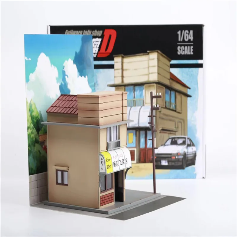1: 64 1 комплект архитектура для начальной D Fujiwara Tofu Shop Kit Diorama комплект не включает в себя никаких автомобилей сцена светодиодный магазин моделей