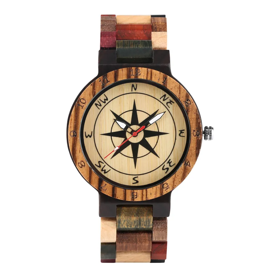 Стильные деревянные часы ручной работы для женщин и мужчин, наручные часы ручной работы из бамбука, кварцевые часы erkek saati - Цвет: model 2