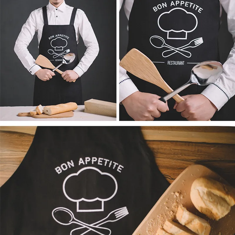 Black Cotton Apron E13-4
