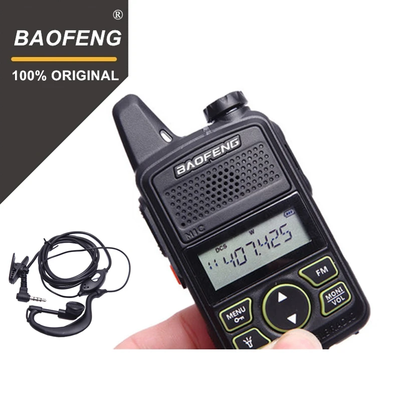 baratas 100% Original BAOFENG BF T1 T1 de MINI Walkie Talkie UHF 400 470 mhz Portátil Rádio Em Dois Sentidos Presunto Amador de Rádio micro USB Transceptor