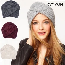 Женские зимние вязанные шапочки Skullies& Beanies, Женский тюрбан, головной убор для женщин, крестик, крученая головная шапка, шапка для девочек, Croceht Beanies