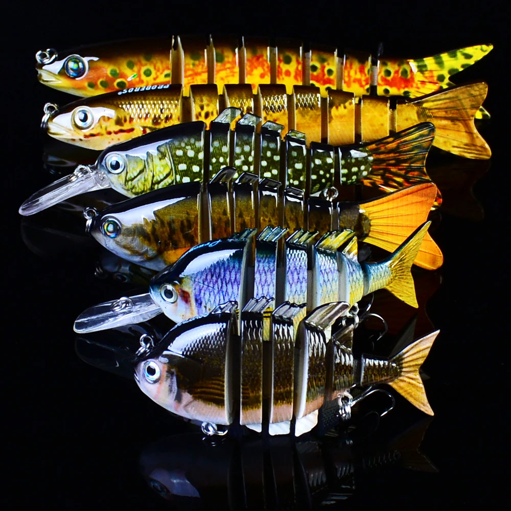 6 pcs Artificial bait 8 Segments Fishing Lures Multi Jointed Sinking Swimbait 15.5g Hard Bait Tackle Wobblers lure Crank | Спорт и