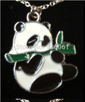 

10PCS Vintage Silvers Enamel PANDA BEAR Necklace Pendants Charms Choker For Women Statement Necklace Accessories Gifts X135