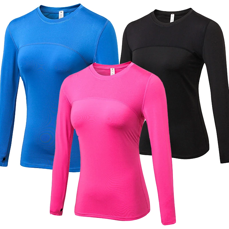 Women Quick Dry T Shirts Long Sleeve Bodybuilding Gyms Compression Tights Sportings Fitness