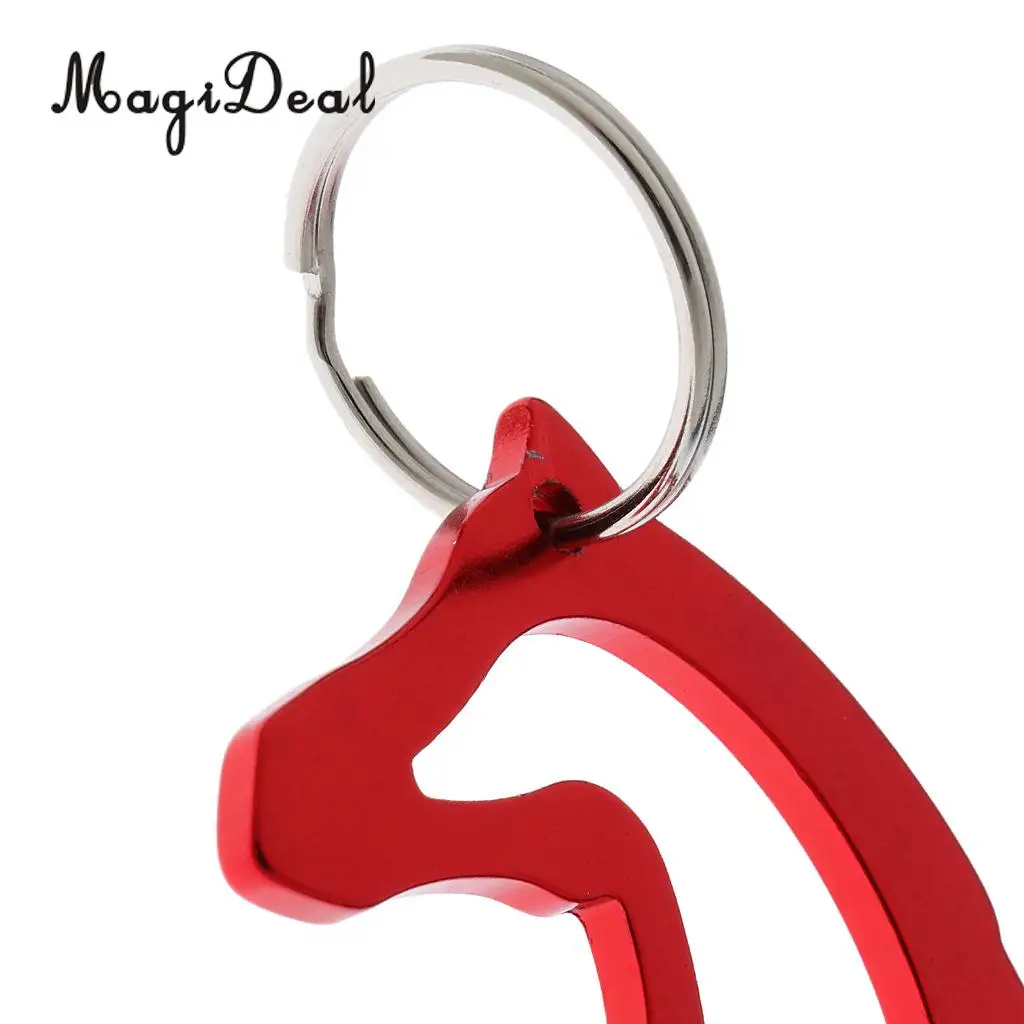 MagiDeal 3 Style Alloy Horse Bottle Opener Key Ring Keychain Bag Pendent Red