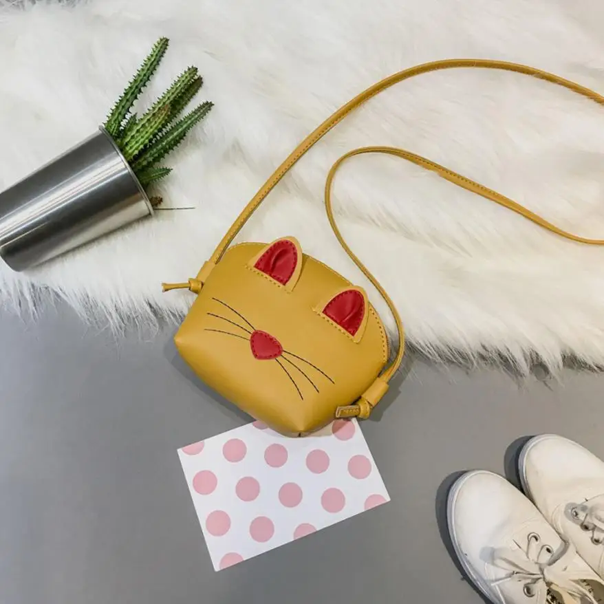 Модный школьный портфель с рисунком кота из искусственной кожи для девочек, сумка на плечо, Детские однотонные на молнии, маленькая квадратная сумка, сумка-тоут# W