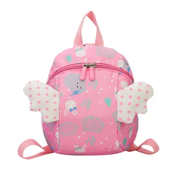 

2020 Children's Fashion Lovely Kids Girls Kindergarten Schoolbag Small Wings Cartoon Mini Backpack Safety Harness Anti-lost Bag