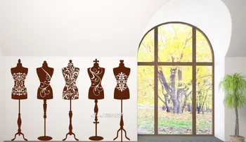 

Couture Vinyl Wall Stickers Beauty Fashion Studio Dress Mannequins Wall Decal New Arrivals Artistic Design Wallpaper SA838