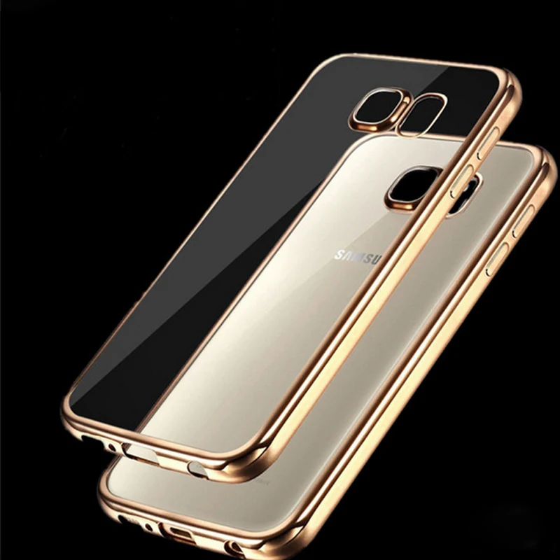 

Coque Case for Samsung Galaxy Note 8 S8+ S8 Plus S6 Edge S6 S7 S7 Edge Clear Transparent Gold Plating Soft TPU Back Cover Cases