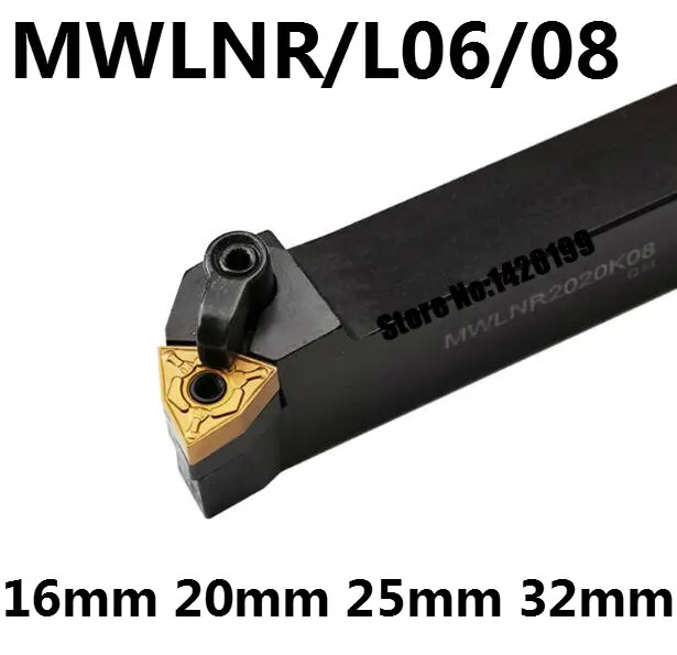 

1PCS MWLNR1616H06 MWLNR2020K06 MWLNR2525M06 MWLNR1616H08 MWLNR2020K08 MWLNR2525M08 MWLNL CNC Lathe Cutting External Turning Tool