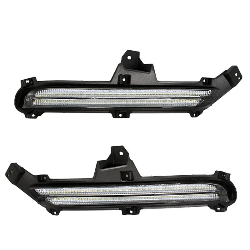 

SUNKIA Car LED Daytime Running Lights with Amber Turn Signal Function DRL for Kia Rio 2015 2016 K2 Fog Lamp 12V Free Shipping