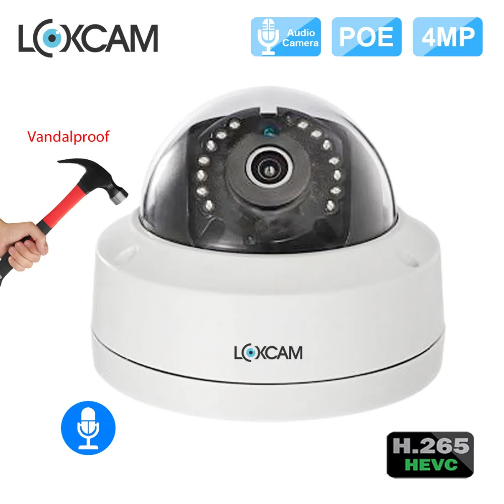 

LOXCAM H.265 HD 48V POE IP Camera 4MP Audio Sound Security Outdoor Waterproof IP camera P2P Onvif Video Surveillance CCTV Camera