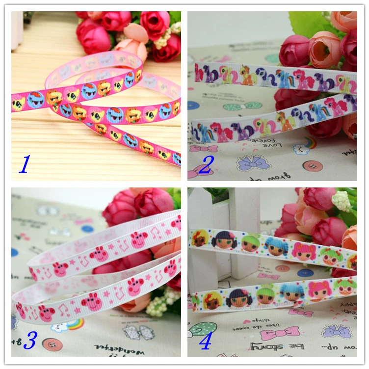 

3/8'' Free shipping Lala horse printed grosgrain ribbon hair bow headwear party decoration wholesale OEM 9mm D154