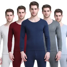 Новая мужская осенняя одежда осенние брюки осенние и зимние хлопковый костюм круглый вырез горловины Термобелье размер M-3XL