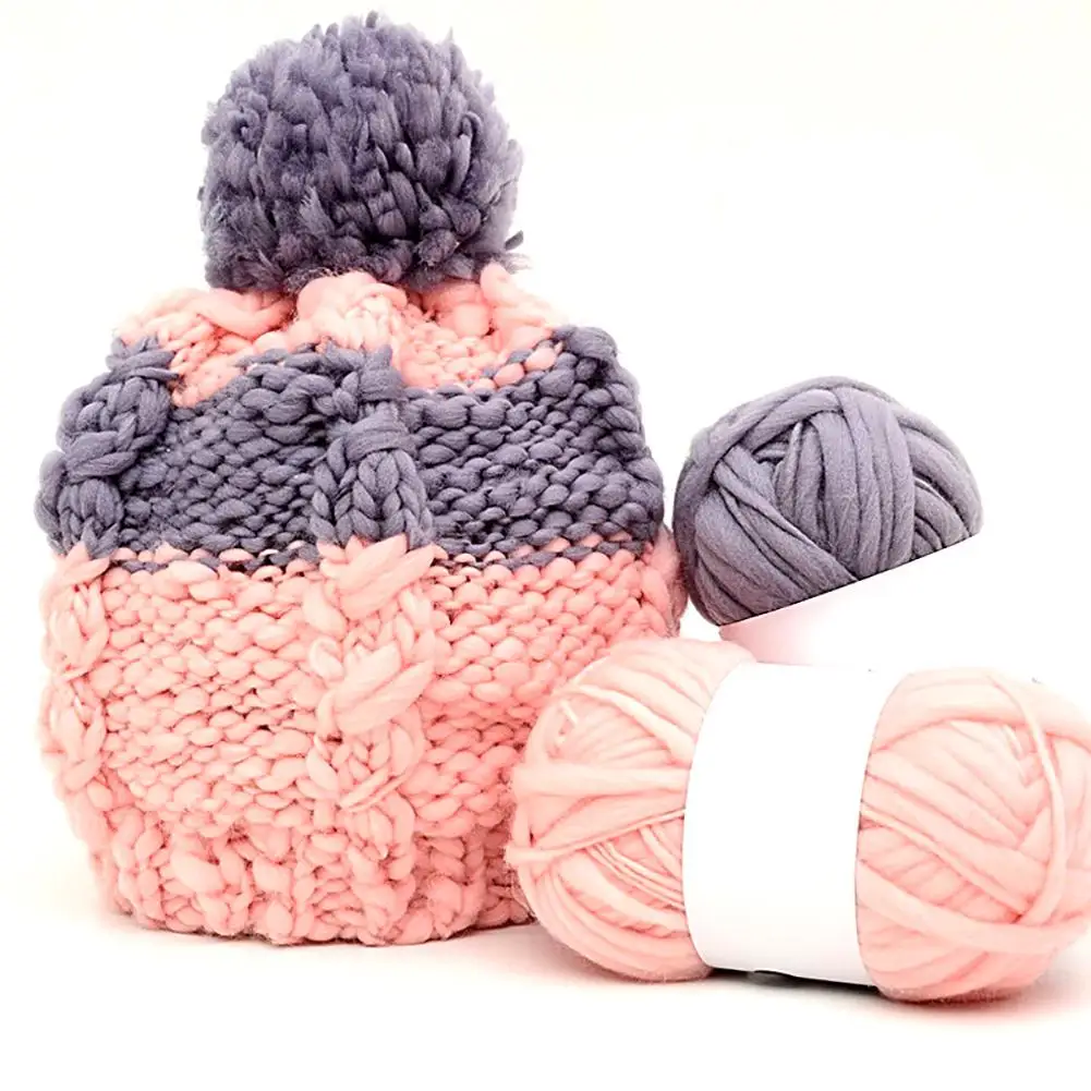 

1Pc New Uneven Thickness Chunky Knitting Crochet Scarf Hat Wool Yarn Photography Props
