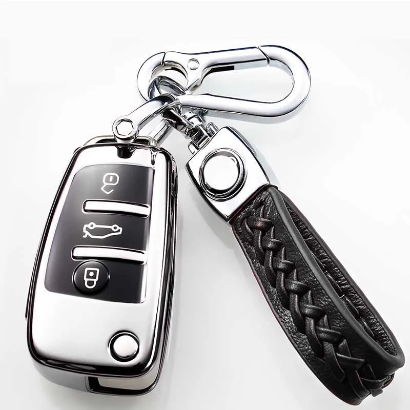 

1 PCS High Quality TPU Car Key Case Cover Key Chain Key Ring Car Styling For Audi A3 Q3