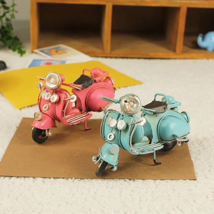 

Vintage home decoration iron metal craft Multicolor motorcycle model Hand Made Birthday gift Miniatures free shipping