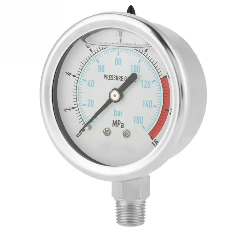 Металл 0-160Bar 0 ~ 16Mpa 1/4 "NPT 60 мм Циферблат пневмогидравлический манометр для воды измеритель давления измерительный инструмент