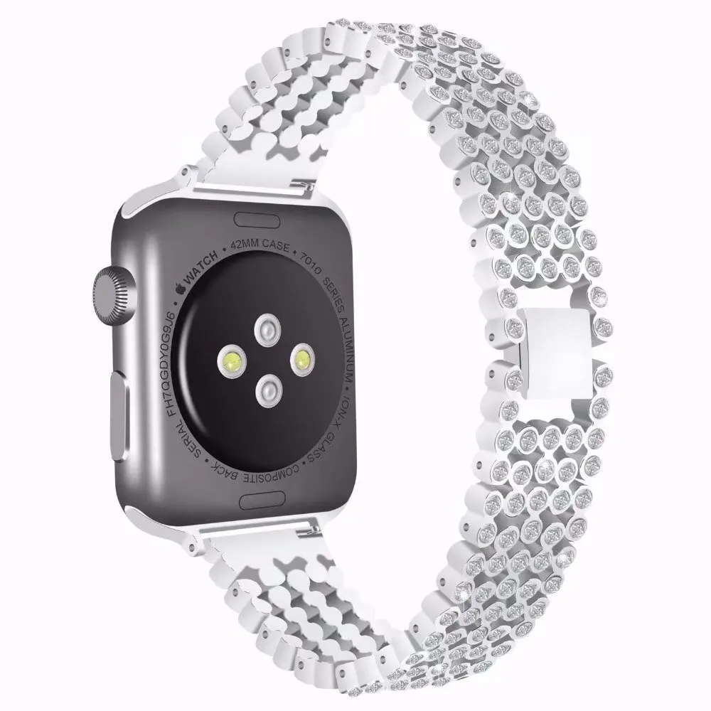 Роскошный Алмазный ремешок для Apple Watch группа 44 мм 42 Стильный Кристалл iWatch серии 4 3 2 1 40 мм/38 запястье браслет ремень