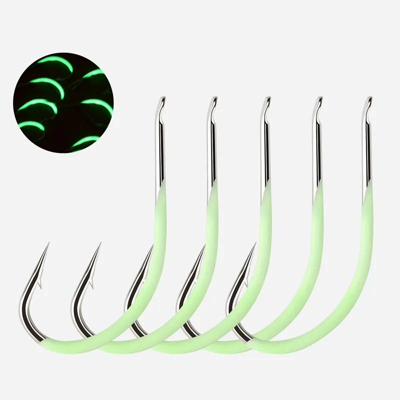

10Pcs/Lot Carbon Steel Luminous Fishing Hook #9-#18 Fishhooks Barbed Hooks Durable Pesca barbed hook Fishing Tackle