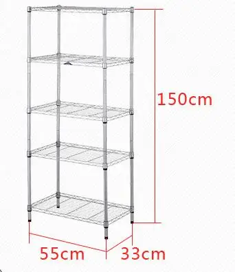Проволочный стеллаж для хранения стойку металлического Кухня полка Нержавеющая сталь Регулируемый 5 уровня полки для ванной