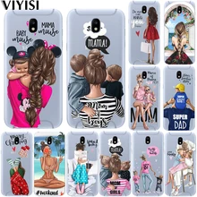 Роскошный модный черный семейный чехол для телефона для мамы и дочки. Чехол для телефона samsung Galaxy J3 J4 J5 J6 J7 J8 Plus Etui