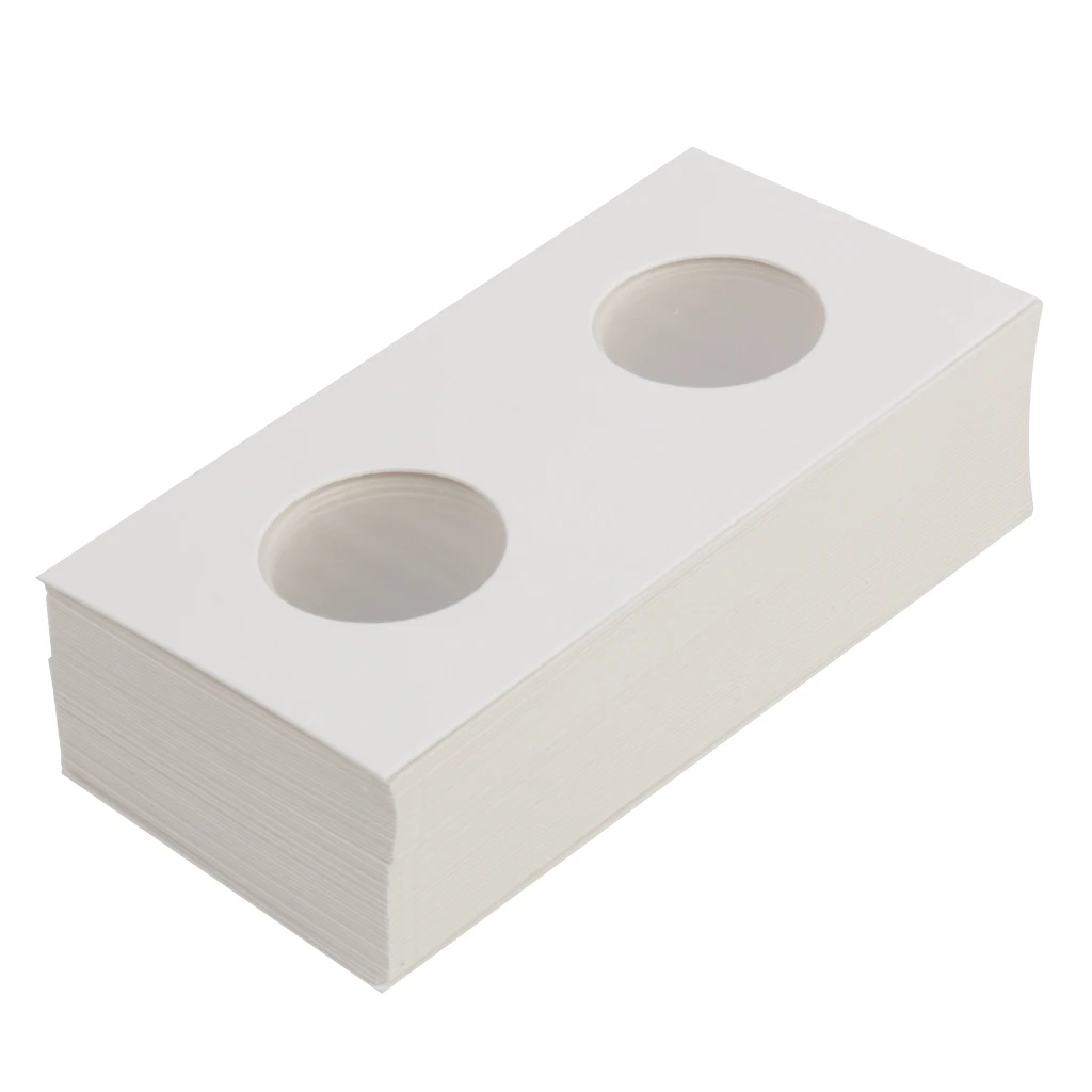 50Pcs 27.5mm Size 2X2 Cardboard/Mylar Genuine Collection Holders Flips for Coin Storage Display Tools