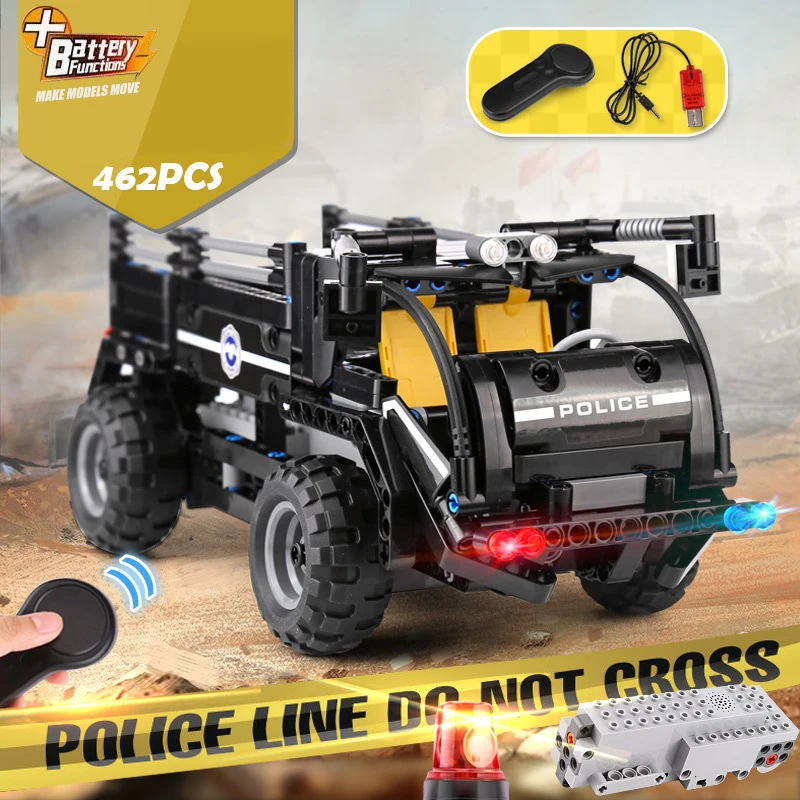 

4 Types LegoINGs City Police Building Blocks Sets RC Truck Model SWAT Patrol Vehicles Bricks Educational Toys For Children Gifts
