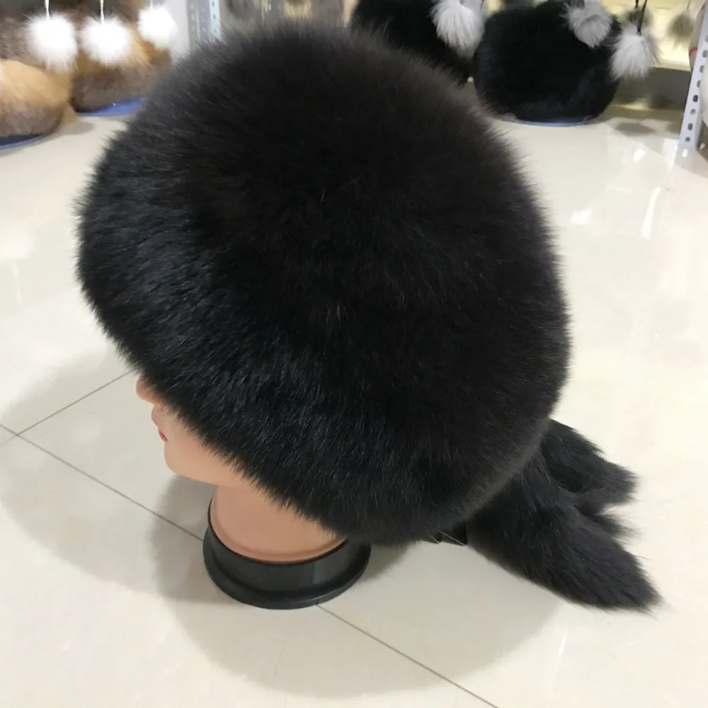 2021 Новый Poppular из натурального меха лисы зимняя шапка для женщин Регулируемый