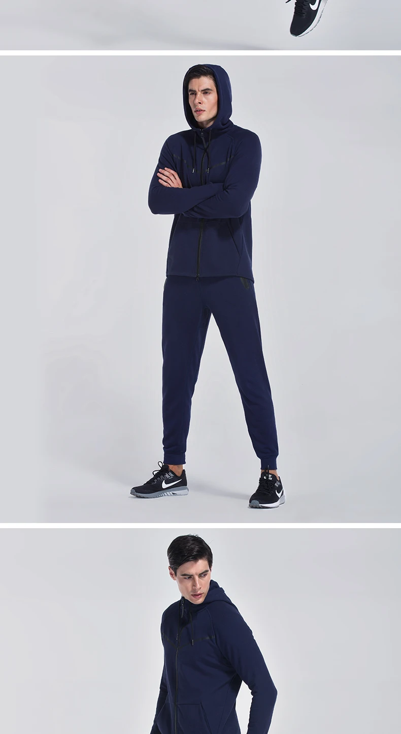 Vansydical 2019 Модный осенне-зимний мужской спортивный костюм куртка + брюки спортивный костюм 3 шт. комплект спортивной одежды мужская одежда