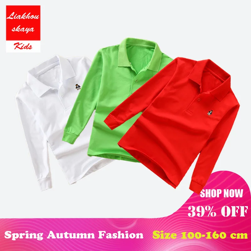 

Liakhouskaya 2018 High Quality Kids Baby Toddler Long Sleeve Spring Cotton TShirts Unisex Boys Girls School Uniform Polo Shirt