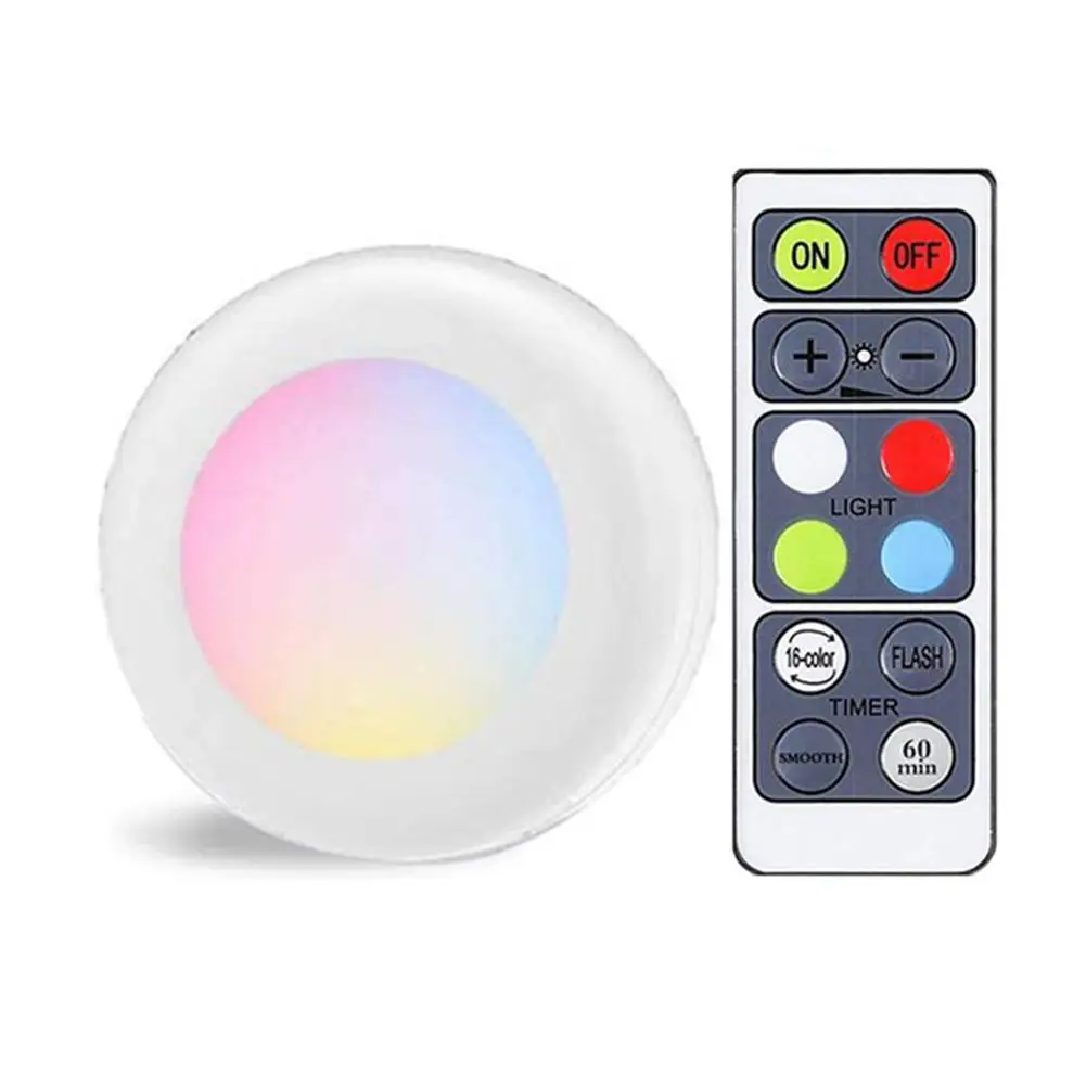 

16 Colors Ice Ball Type Lamp RGB Remote Control Night Light Warm White Lamp With Remote Dimmer For Cabinet Wardrobe Lighting Kit