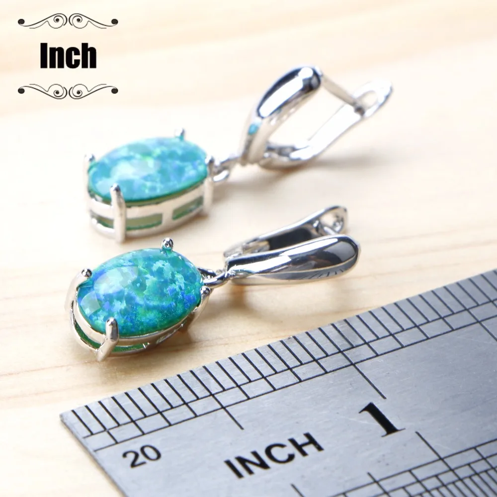 Skup 925 Sterling srebrna biżuteria ślubna zestawy Australia jaj kolczyki z opalami dla kobiet biżuteria ślubna dla nowożeńców wisiorek naszyjnik zestaw pierścieni pudełko na prezent