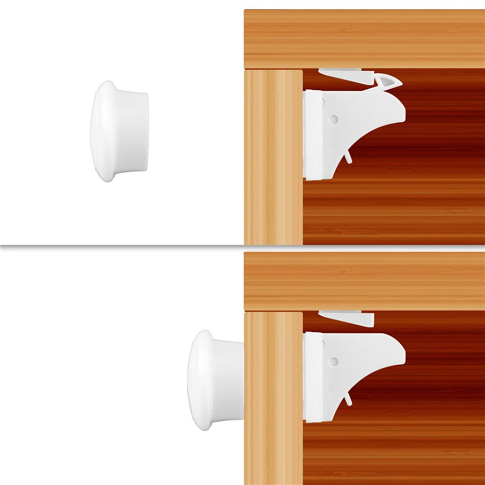 Magnetic child safety lock, baby safety cabinet, drawer door lock, children's cabinet, 4/8 Pieces + 1/2key invisible locks