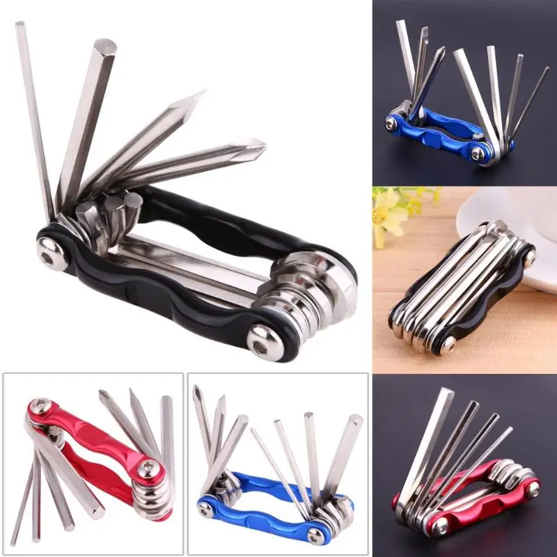 

Practical 7in1 Bike Bicycle Repair Tool Kit Hex Wrench Set Screwdriver Tool Mountain Road Bike Multi Repair Tool Kit