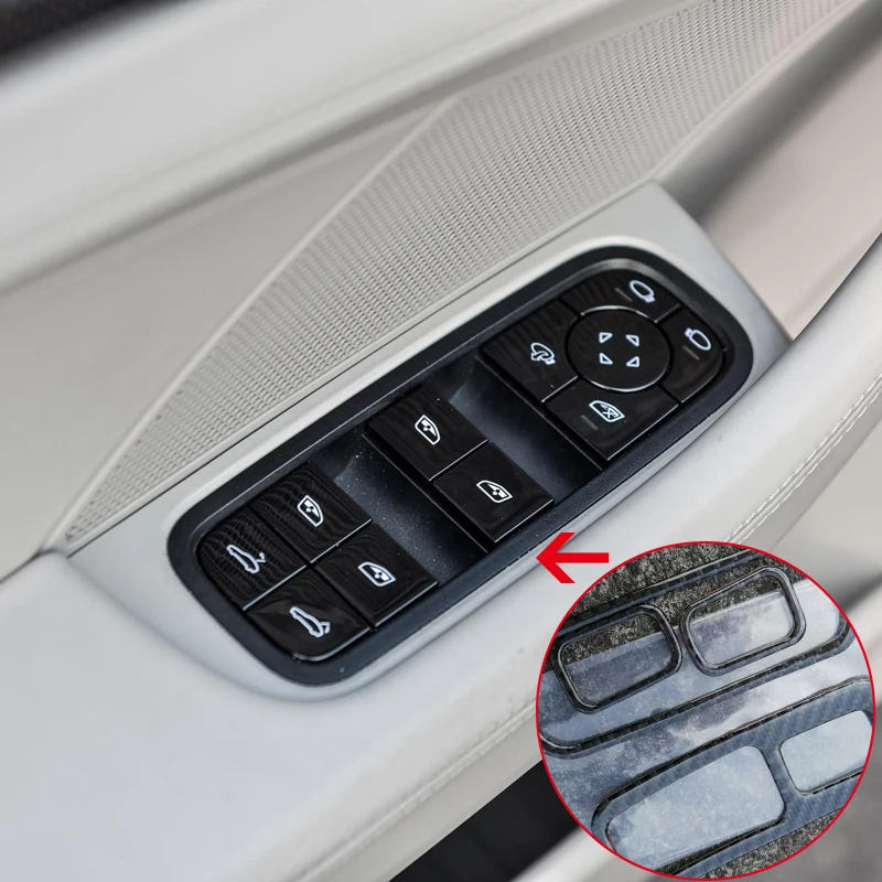 

For Porsche Panamera 971 2017-2018 Car Interior Window Lift Button Plate Protector Sticker Cover