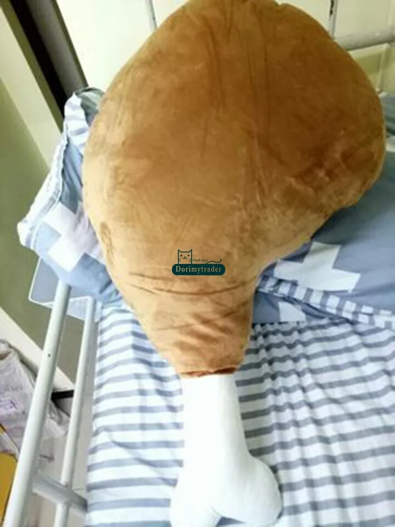 Dorimytrader New Fashion 110cm Giant Cute Soft Cartoon Drumstick Plush Pillow 43'' Big Stuffed Anime Chicken Leg Cushion Toy Gift DY60240(9)