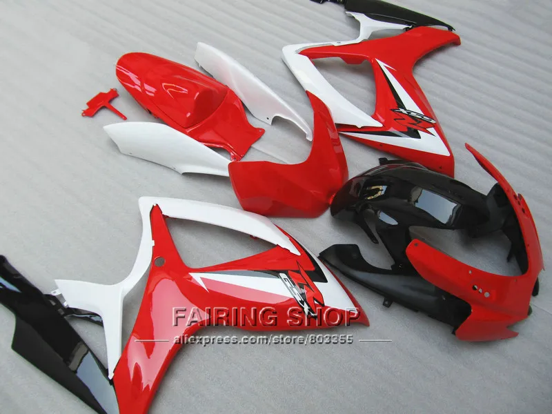 Формы для литья пластиковых Обтекатели для Suzuki GSXR 600 750 2006 2007, цвет: красный, черный, белый, GSXR600 GSXR750 06 07 обтекатель HQ44