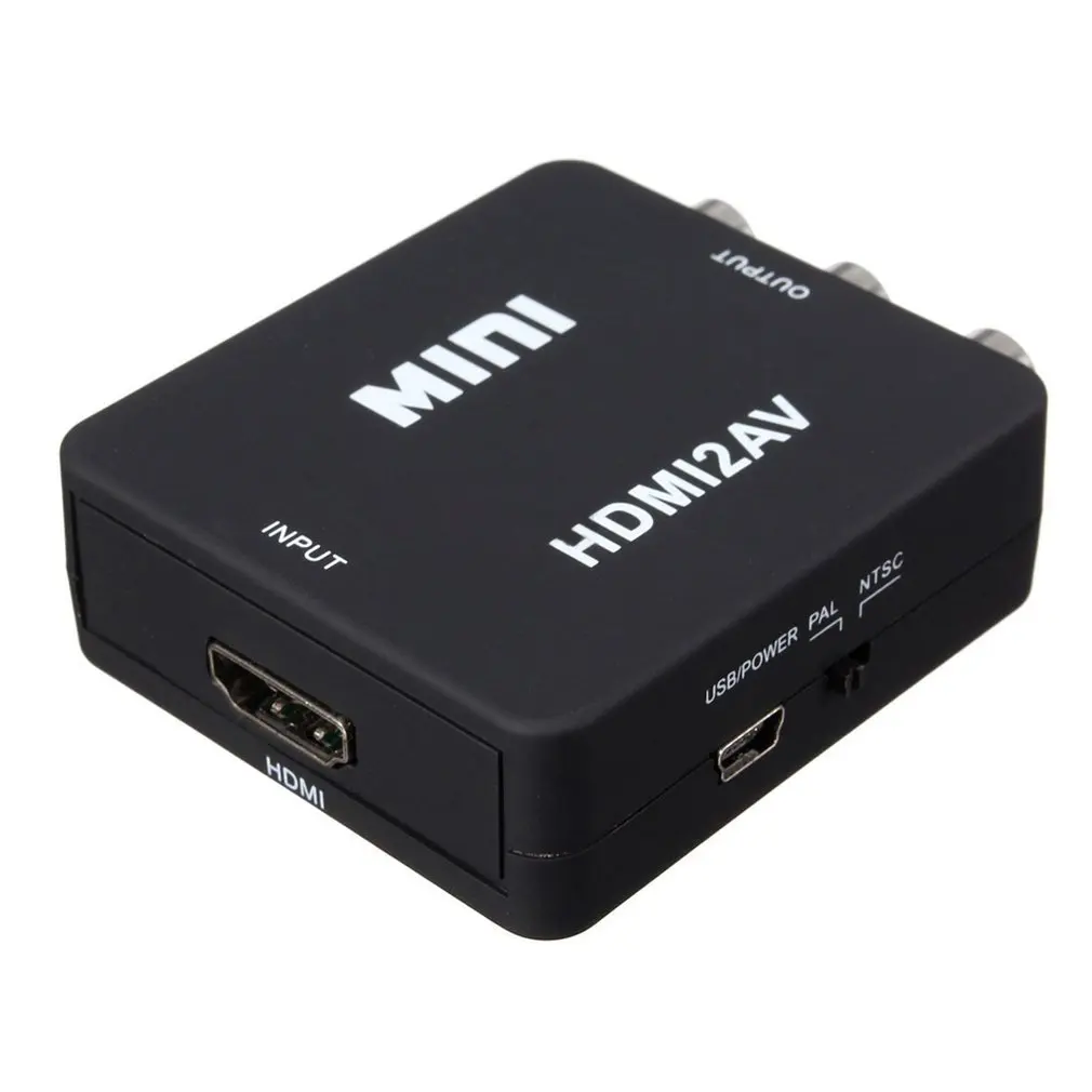 1080P мини HDMI к VGA к RCA AV композитный адаптер конвертер с 3,5 мм аудио кабель VGA2AV/CVBS+ аудио к ПК HDTV конвертер
