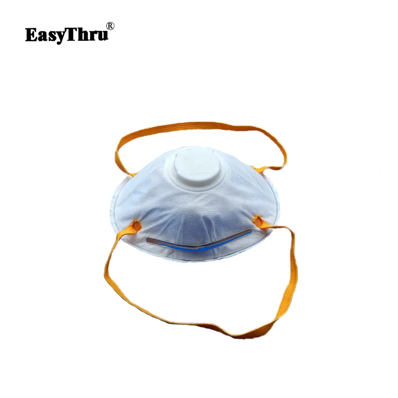 

20pcs/lot EasyThru N95 PM2.5 Activated Carbon Cup Type Breathing Valve Filter Mask Isolated Dust Harmful Dust Non-woven Material