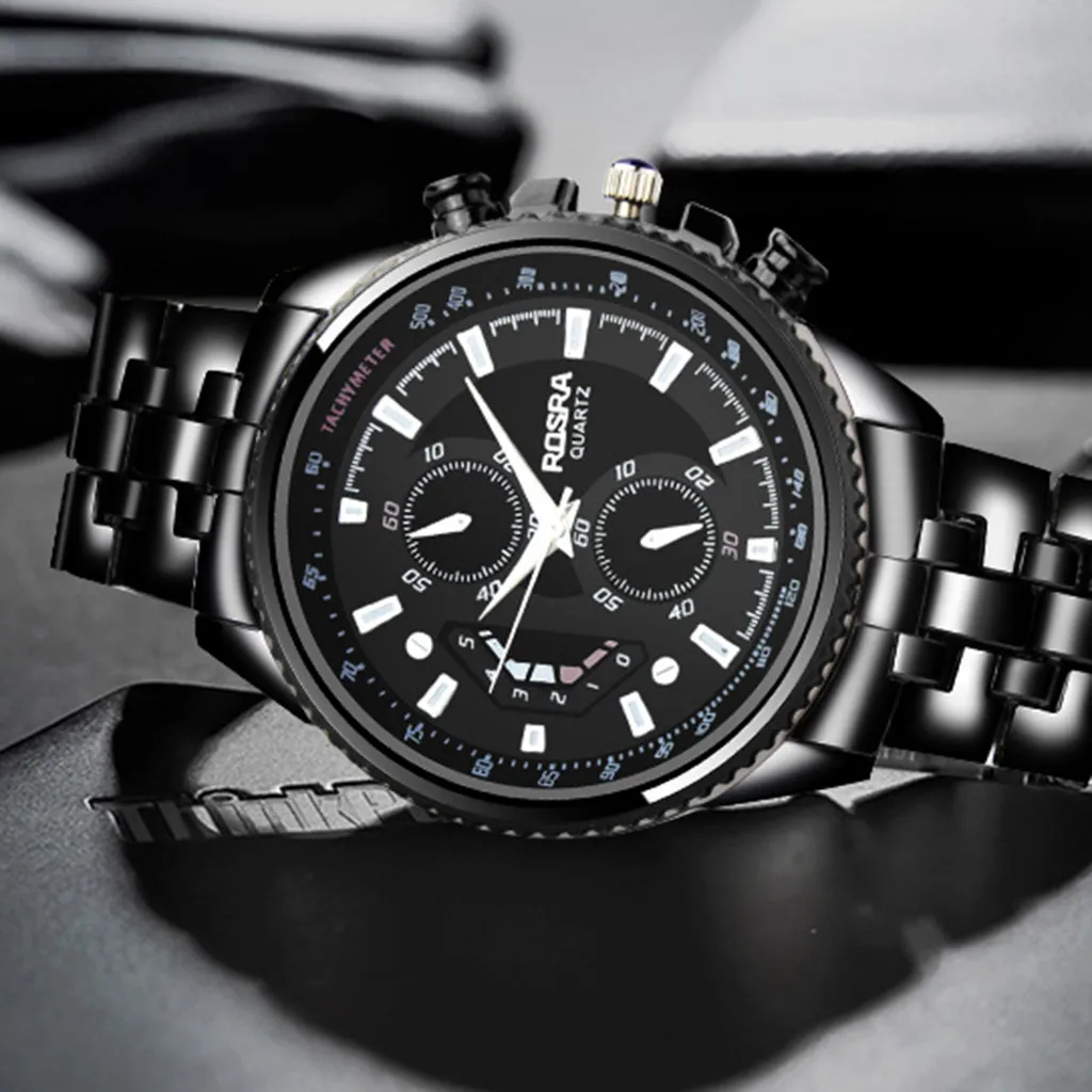 

Watches for Men New Sport Fashion Quartz Watch Black Stainless Steel erkek kol saati horloges mannen herren uhren orologio uomo