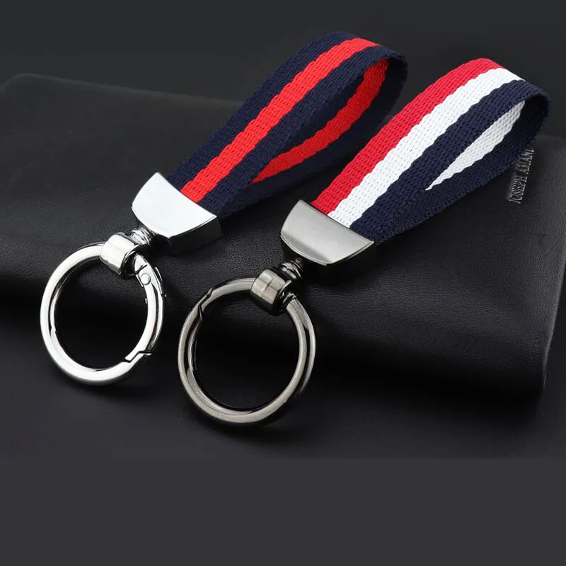 

CDCOTN Car keychain Creative Hand-Woven Braided Rope Key Colorful Canvas Webbing Waist Hanging Key Rings Pendant Car Decoration